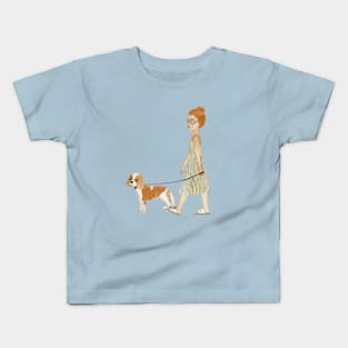 Walking a Pup Kids T-Shirt